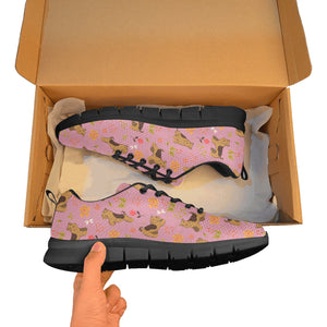 Flower Garden Airedale Terrier Women's Breathable Sneakers-16