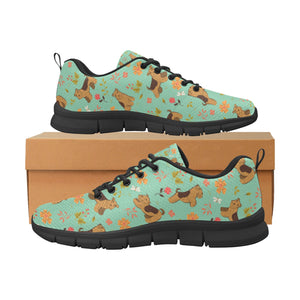 Flower Garden Airedale Terrier Women's Breathable Sneakers-34