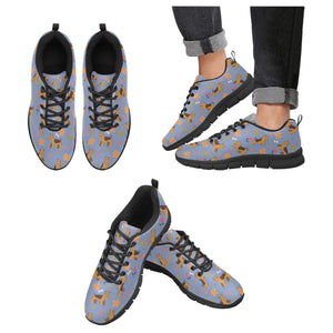 Flower Garden Airedale Terrier Women's Breathable Sneakers-CornflowerBlue-US13-23