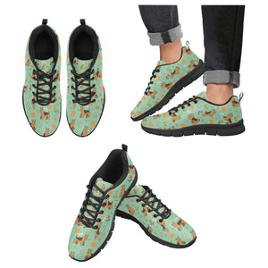 Flower Garden Airedale Terrier Women's Breathable Sneakers-MediumAquaMarine-US13-39