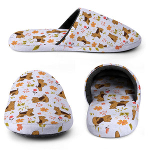 Flower Garden Airedale Terrier Women's Cotton Mop Slippers-Accessories, Airedale Terrier, Dog Mom Gifts, Slippers-11