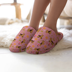 Flower Garden Airedale Terrier Women's Cotton Mop Slippers-12