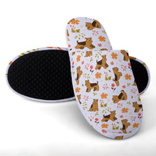 Load image into Gallery viewer, Flower Garden Airedale Terrier Women&#39;s Cotton Mop Slippers-Accessories, Airedale Terrier, Dog Mom Gifts, Slippers-14