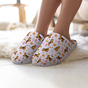 Flower Garden Airedale Terrier Women's Cotton Mop Slippers-Accessories, Airedale Terrier, Dog Mom Gifts, Slippers-20