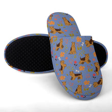Load image into Gallery viewer, Flower Garden Airedale Terrier Women&#39;s Cotton Mop Slippers-25