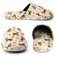 Load image into Gallery viewer, Flower Garden Airedale Terrier Women&#39;s Cotton Mop Slippers-2