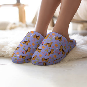 Flower Garden Airedale Terrier Women's Cotton Mop Slippers-34