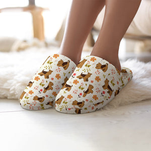 Flower Garden Airedale Terrier Women's Cotton Mop Slippers-3