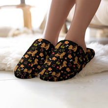 Load image into Gallery viewer, Flower Garden Airedale Terrier Women&#39;s Cotton Mop Slippers-42