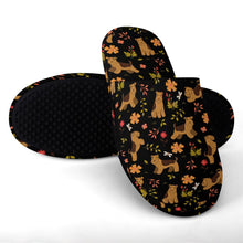 Load image into Gallery viewer, Flower Garden Airedale Terrier Women&#39;s Cotton Mop Slippers-43