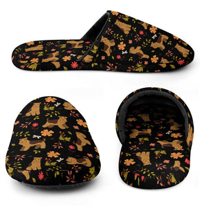 Flower Garden Airedale Terrier Women's Cotton Mop Slippers-45