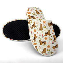 Load image into Gallery viewer, Flower Garden Airedale Terrier Women&#39;s Cotton Mop Slippers-6