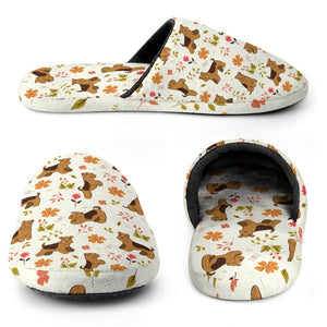 Flower Garden Airedale Terrier Women's Cotton Mop Slippers-Accessories, Airedale Terrier, Dog Mom Gifts, Slippers-8