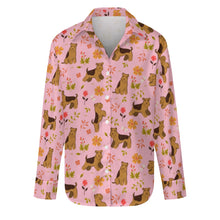 Load image into Gallery viewer, Flower Garden Airedale Terrier Women's Shirt-Apparel-Airedale Terrier,Apparel,Dog Mom Gifts,Shirt-1