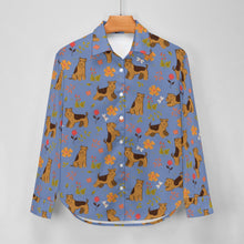 Load image into Gallery viewer, Flower Garden Airedale Terrier Women's Shirt-Apparel-Airedale Terrier,Apparel,Dog Mom Gifts,Shirt-14