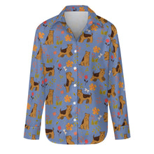 Load image into Gallery viewer, Flower Garden Airedale Terrier Women's Shirt-Apparel-Airedale Terrier,Apparel,Dog Mom Gifts,Shirt-4