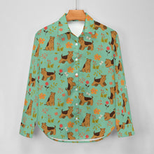 Load image into Gallery viewer, Flower Garden Airedale Terrier Women's Shirt-Apparel-Airedale Terrier,Apparel,Dog Mom Gifts,Shirt-18