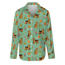Load image into Gallery viewer, Flower Garden Airedale Terrier Women's Shirt-Apparel-Airedale Terrier,Apparel,Dog Mom Gifts,Shirt-15