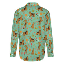 Load image into Gallery viewer, Flower Garden Airedale Terrier Women's Shirt-Apparel-Airedale Terrier,Apparel,Dog Mom Gifts,Shirt-17