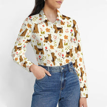 Load image into Gallery viewer, Flower Garden Airedale Terrier Women's Shirt-Apparel-Airedale Terrier,Apparel,Dog Mom Gifts,Shirt-27