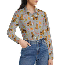 Load image into Gallery viewer, Flower Garden Airedale Terrier Women's Shirt-Apparel-Airedale Terrier,Apparel,Dog Mom Gifts,Shirt-20