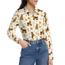 Load image into Gallery viewer, Flower Garden Airedale Terrier Women's Shirt-Apparel-Airedale Terrier,Apparel,Dog Mom Gifts,Shirt-26