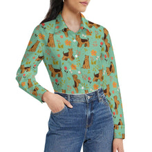 Load image into Gallery viewer, Flower Garden Airedale Terrier Women's Shirt-Apparel-Airedale Terrier,Apparel,Dog Mom Gifts,Shirt-21