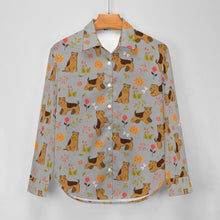 Load image into Gallery viewer, Flower Garden Airedale Terrier Women's Shirt-Apparel-Airedale Terrier,Apparel,Dog Mom Gifts,Shirt-35