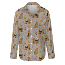 Load image into Gallery viewer, Flower Garden Airedale Terrier Women's Shirt-Apparel-Airedale Terrier,Apparel,Dog Mom Gifts,Shirt-19