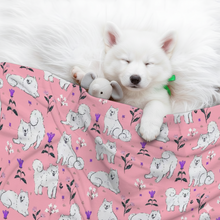 Load image into Gallery viewer, Flower Garden American Eskimo Dog Blanket for Dog-Pet Furniture-American Eskimo Dog,Blankets,Home Decor-1
