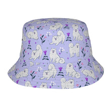 Load image into Gallery viewer, Flower Garden American Eskimo Dog Bucket Hat-Hats &amp; Caps-Lavender Purple-One Size-17