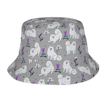 Load image into Gallery viewer, Flower Garden American Eskimo Dog Bucket Hat-Hats &amp; Caps-Parisian Gray-One Size-33