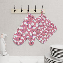 Load image into Gallery viewer, Flower Garden American Eskimo Dog Oven Mitts and Pot Holder Set-Kitchen Decor-Accessories,American Eskimo Dog,Dog Mom Gifts-4