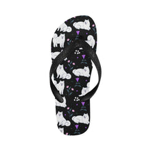 Load image into Gallery viewer, Flower Garden American Eskimo Dog Unisex Slippers-Black-S-25