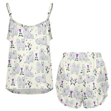 Load image into Gallery viewer, Flower Garden American Eskimo Dog Women&#39;s Cami and Shorts Pajama Set-11
