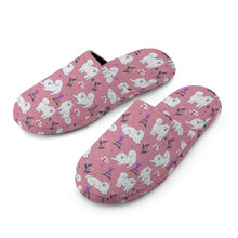 Load image into Gallery viewer, Flower Garden American Eskimo Dog Women's Cotton Mop Slippers-10