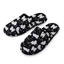 Load image into Gallery viewer, Flower Garden American Eskimo Dog Women's Cotton Mop Slippers-41