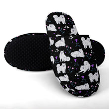 Load image into Gallery viewer, Flower Garden American Eskimo Dog Women's Cotton Mop Slippers-43