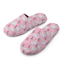 Load image into Gallery viewer, Flower Garden American Eskimo Dog Women's Cotton Mop Slippers-5