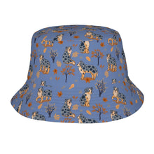 Load image into Gallery viewer, Flower Garden Australian Shepherd Bucket Hat-Hats &amp; Caps-Accessories,Australian Shepherd,Dog Dad Gifts,Dog Mom Gifts,Hats-Slate Blue-One Size-17