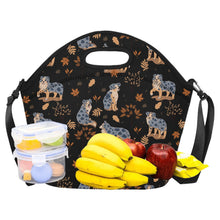 Load image into Gallery viewer, Flower Garden Australian Shepherd Neoprene Lunch Bag-17