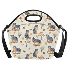 Load image into Gallery viewer, Flower Garden Australian Shepherd Neoprene Lunch Bag-Ivory White-ONESIZE-2