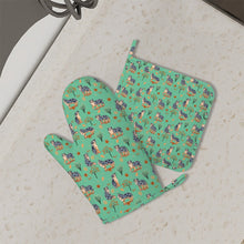 Load image into Gallery viewer, Flower Garden Australian Shepherd Oven Mitts and Pot Holder Set-Kitchen Decor-Accessories,Australian Shepherd,Dog Mom Gifts-2