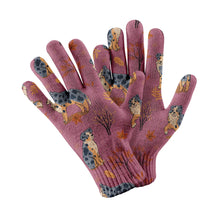 Load image into Gallery viewer, Flower Garden Australian Shepherd Touch Screen Gloves-Accessories-Accessories, Australian Shepherd, Dog Dad Gifts, Dog Mom Gifts, Gloves-Rose gold-2