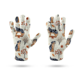 Flower Garden Australian Shepherd Touch Screen Gloves-Accessories-Accessories, Australian Shepherd, Dog Dad Gifts, Dog Mom Gifts, Gloves-9