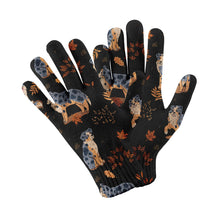 Load image into Gallery viewer, Flower Garden Australian Shepherd Touch Screen Gloves-Accessories-Accessories, Australian Shepherd, Dog Dad Gifts, Dog Mom Gifts, Gloves-Black-5