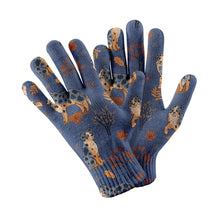 Load image into Gallery viewer, Flower Garden Australian Shepherd Touch Screen Gloves-Accessories-Accessories, Australian Shepherd, Dog Dad Gifts, Dog Mom Gifts, Gloves-Navy-3