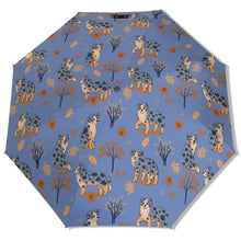Load image into Gallery viewer, Flower Garden Australian Shepherd Umbrella-Daily Accessories-Slate Blue-One Size-26