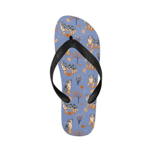 Flower Garden Australian Shepherd Unisex Slippers-12