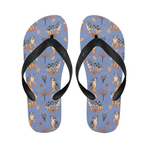 Flower Garden Australian Shepherd Unisex Slippers-17